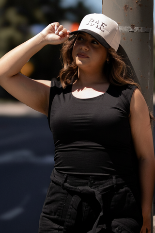 The Gemma Cap Sleeve Tank Top in Black