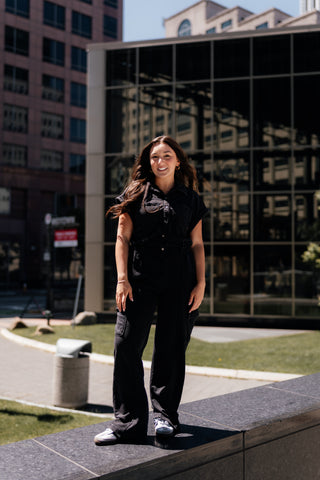 The Blakely Jumpsuit in Washed Black