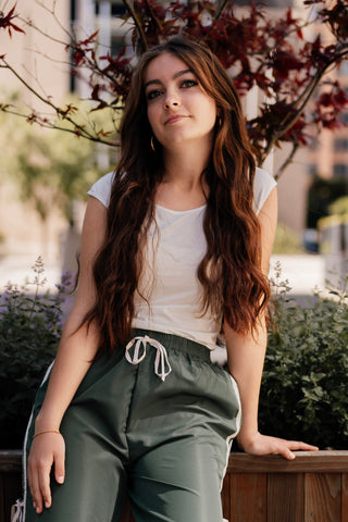 The Gemma Cap Sleeve Tank Top in Ivory