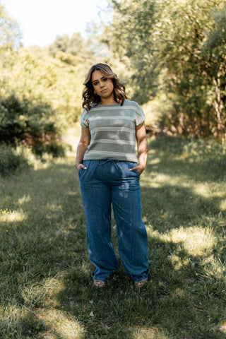 The Raegan Knit Top in Sage