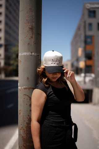 Rooted and Evergreen Logo Trucker Hat