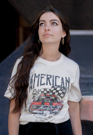 The Violet Vintage Graphic Tee in Natural