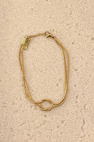 The Hayleigh Tie the Knot Bracelet in Gold
