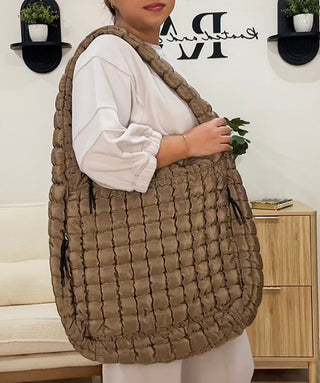 The On the Go Quilted Bag in Mocha